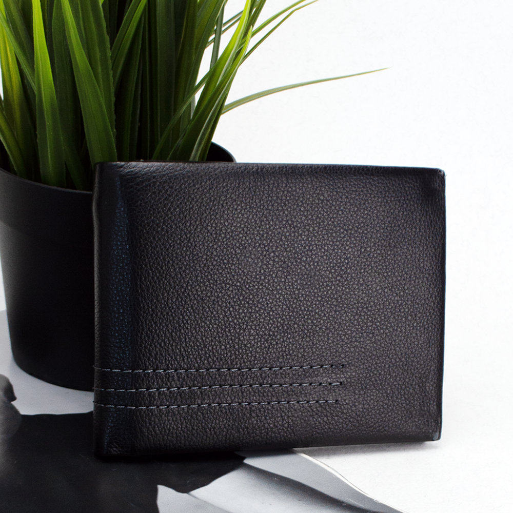 Гаманець шкіряний чоловічий Ricco Grande 555a-12 чорний на магніті, фото 1