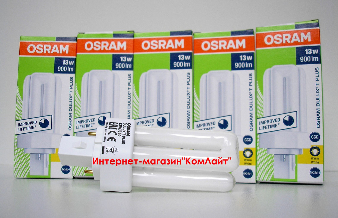 Лампа OSRAM DULUX T PLUS 13W/830/2P GX24d-1 (Германия): продажа, цена в ...