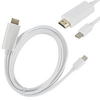 Конвертер з Mini DisplayPort (тато) на HDMI (тато) 1,8 м / Перехідник-адаптер mini DisplayPort - HDMI