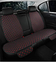 Накидки УНИВЕРСАЛЬНЫЕ автомобильные на сиденье (задний ряд) черно-красные + качество премиум