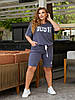 Р. 48-58 Жіночий спортивний костюм 4030 з шортами та футболкою великих розмірів, фото 4