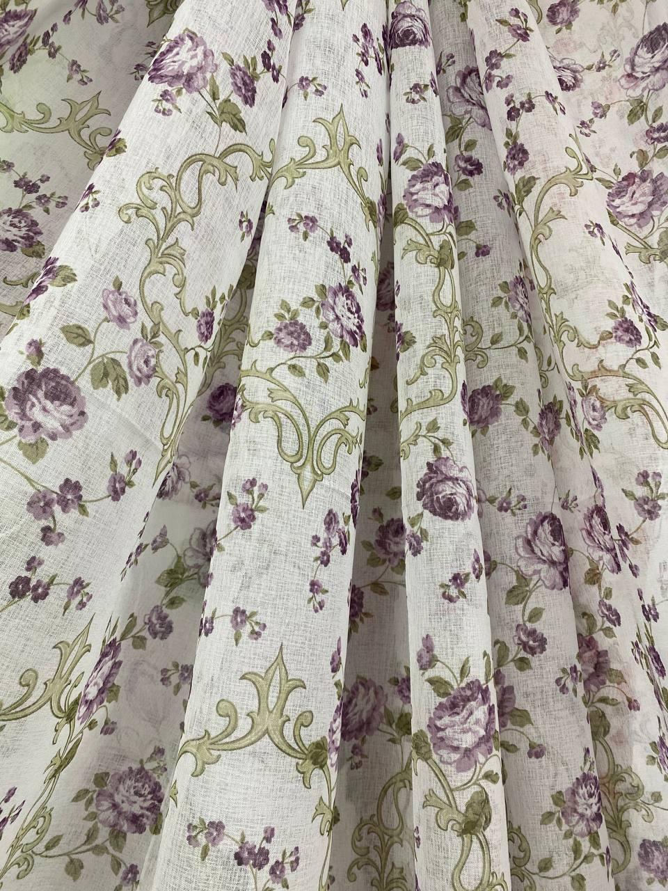 Тюль  батист Роза - фіолетовий