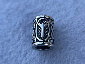 Намистина Руна Альгіз 13*10мм з нержавіючої сталі