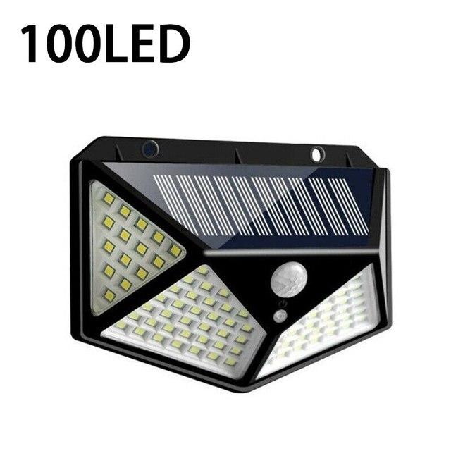 Вуличний ліхтар світильник на сонячній батареї з датчиком руху 100 LED ламп авто вмик/вимк