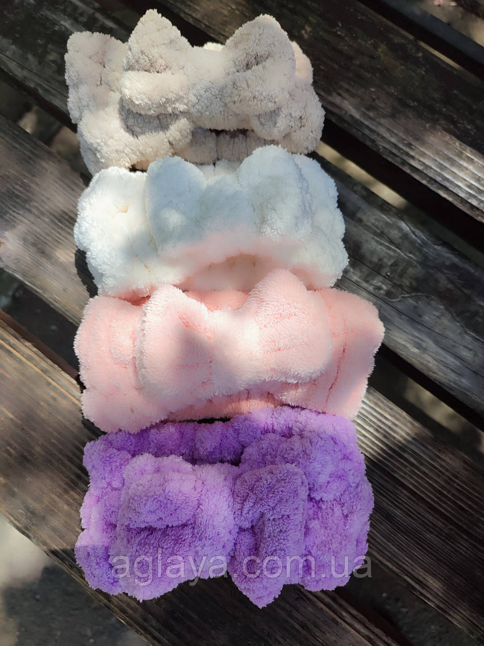 Косметична пов'язка на голову з бантиком, фото 1