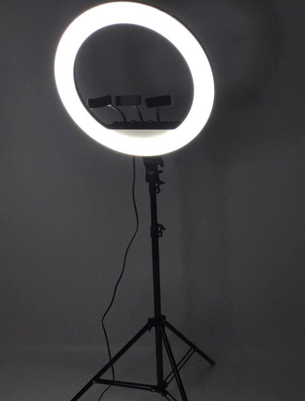 Цветная кольцевая лампа со штативом 45см, для фотографов, лампа напольная кольцевая для предметной съемки,rl18 - фото 4 - id-p1879985876