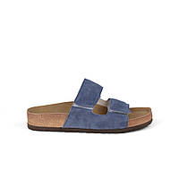 Шльопанці жіночі з натуральної замші Woman's heel сині