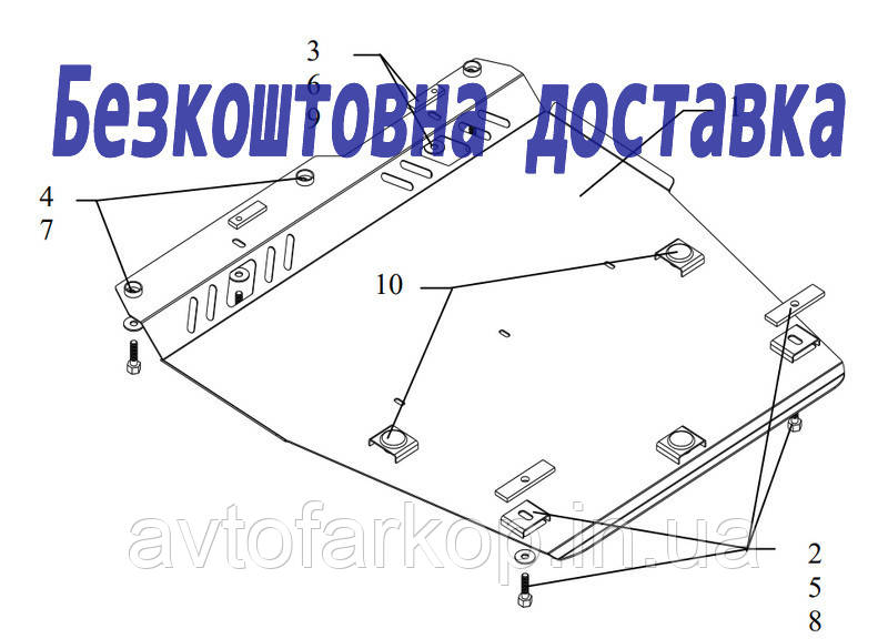 Захист двигуна Nissan Note (2005-2013) (захист двигуна Нісан Ноте) Кольчуга, фото 1
