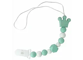 Тримач силіконовий для пустушок, ніблеру, прорізувача "Корона" MEGAZayka Зелений