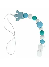 Тримач силіконовий для пустушок, ніблеру, прорізувача "Корона" MEGAZayka Блакитний