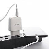 Мережевий зарядний пристрій Aspor A829 (2USB/2.4A) + USB кабель Type-C- білий, фото 3