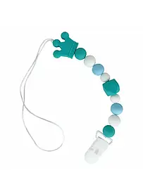 Тримач силіконовий для пустушок, ніблеру, прорізувача "Корона" MEGAZayka Бірюзовий