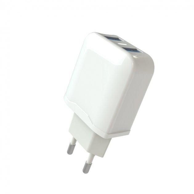Мережевий зарядний пристрій Aspor A829 (2USB/2.4A)- білий