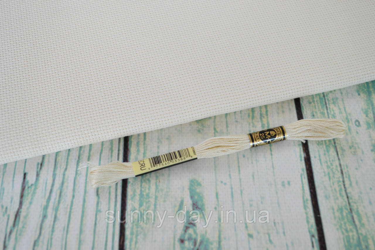 Канва для вишивки Аїда 14 каунту DMC колір - ecru, фото 1