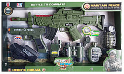 Ігровий військовий набір Limo Toy набір військового автомат, пістолет, звук, бінокль, свисток (м13/7656)