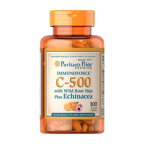 C-500 with Wild Rose Hips plus Echinacea (100 caplets), фото 1