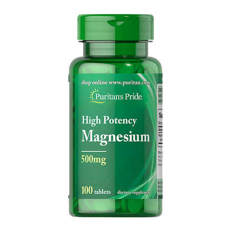 Puritan's Pride Magnesium 500 mg High Potency (100 tablets), фото 1