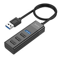 USB HUB разветвитель HOCO USB Easy mix HB25 USB3.0 3USB2.0 Black ТМ