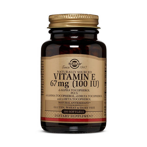 Solgar Vitamin E 67 mg (100 IU) (100 softgels), фото 1