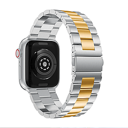 Ремінець Tech Protect Stainless Steel Apple Watch 42/44 mm Срібло із золотом