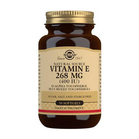 Solgar Vitamin E 268 mg (400 IU) (50 softgels), фото 1