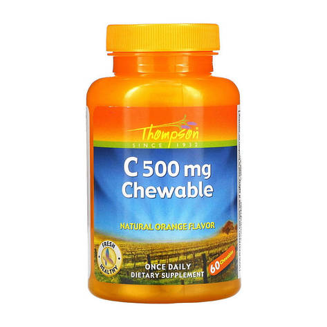 C 500 mg Chewable (60 chewables, orange), фото 1