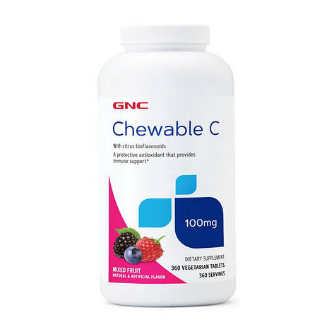 Chewable C 100 mg (360 veg tab, mixed fruit), фото 1