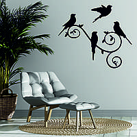 Декоративное настенное Панно «Птички», Декор на стену, панно из фанеры, деревянное панно