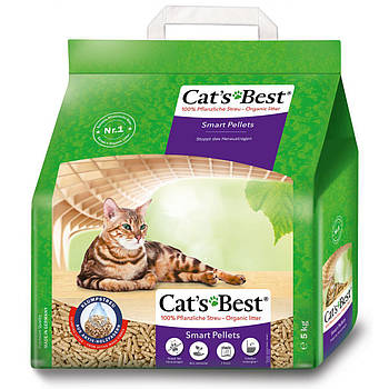 Деревний наповнювач для котячого туалету Cat’s Best Smart Pellets 10 л/5 кг (грудкується)