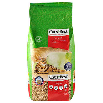 Деревний наповнювач для котячого туалету Cat’s Best Original 40 л/17,2 кг (грудкується)