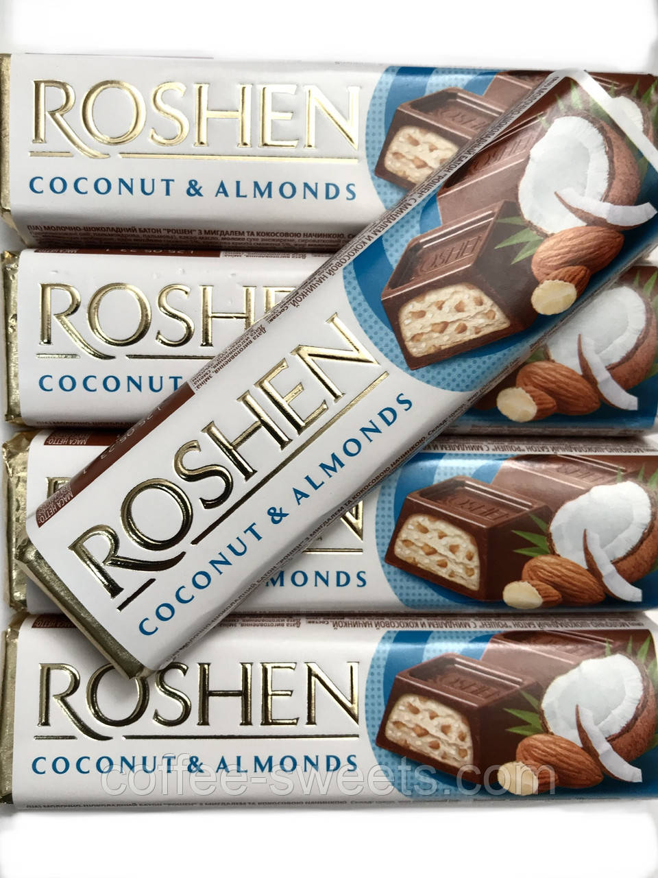 Шоколадний батончик Roshen з кокосом і мигдалем 38 г