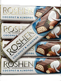 Шоколадний батончик Roshen з кокосом і мигдалем 38 г