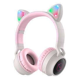 Бездротові навушники HOCO W27 CAT EAR (сіро-рожеві)