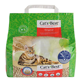 Деревний наповнювач для котячих туалетів Cat's Best Original 5 л/ 2.1 кг (грудкується)