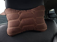 Подушка на підголівник, ЗАМША, колір коричневий