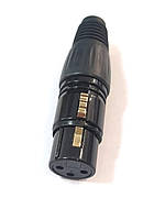 Гнездо микрофонное XLR (3 Pin) под шнур, корпус металл., черное