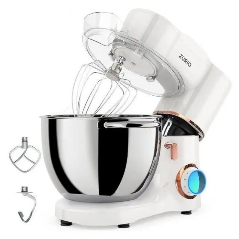 Планетарний тістоміс 1500Вт Zurio SM-1550x White Чаша 8л