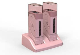 Подвійний касетний воскоплав F4 (LOVE CRAZY) для депіляції, 40 Вт. Рожевий