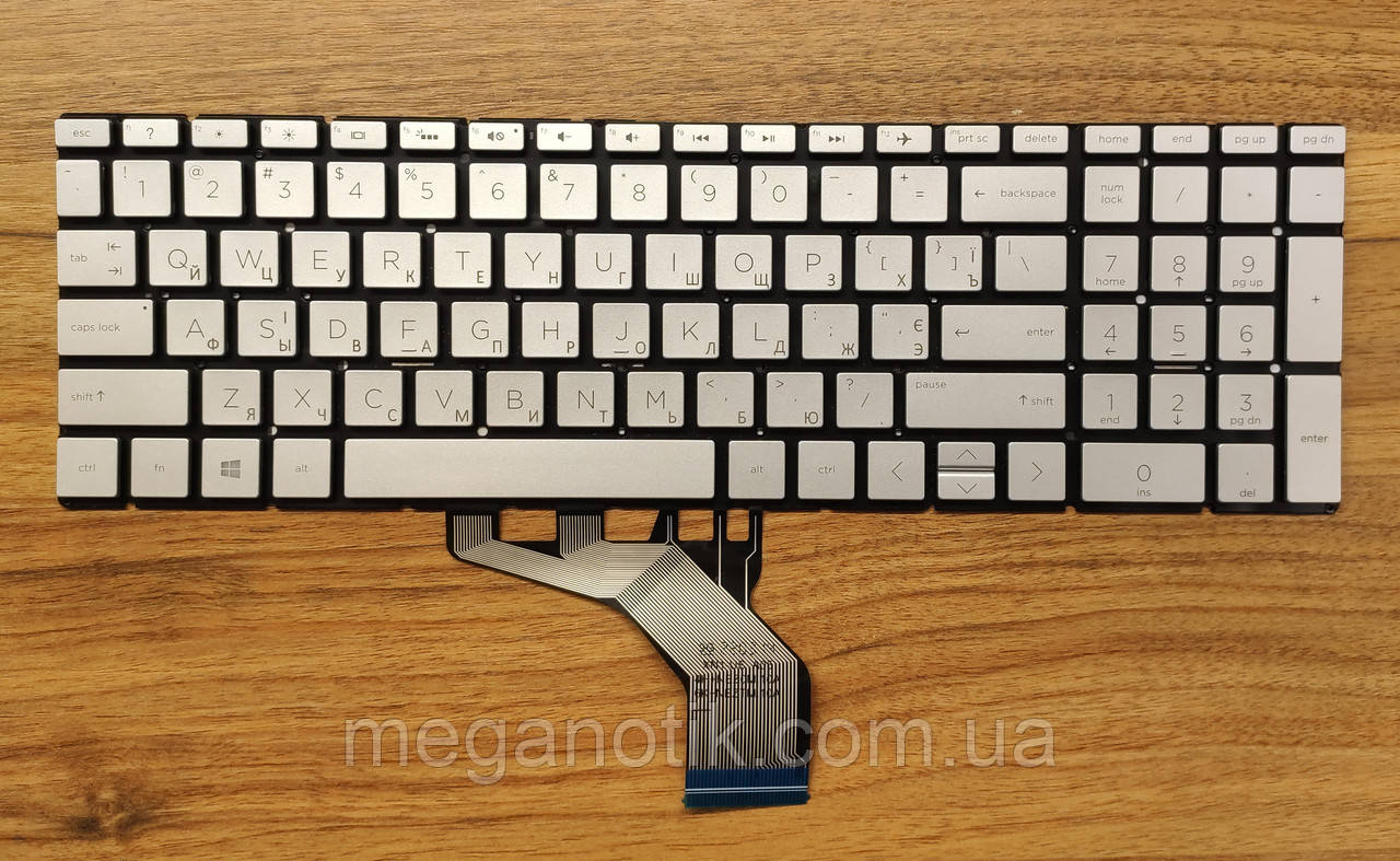 Клавіатура для ноутбука HP Pavilion 15-cn з підсвіткою (Silver) (K452), фото 1