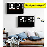 Настінний електронний годинник Mids з дистанційним керуванням, термометр, гігрометр, календар., фото 3