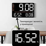 Настінний електронний годинник Mids з дистанційним керуванням, термометр, гігрометр, календар., фото 5