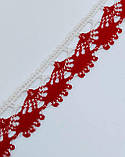 Мереживо біло червоне ширина 2,5см, фото 2