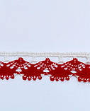 Мереживо біло червоне ширина 2,5см, фото 4