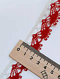 Мереживо біло червоне ширина 2,5см, фото 3
