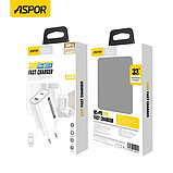 Мережевий зарядний пристрій Aspor A806 Fast Charger (USB/USB-C/3A/33W)- білий, фото 3