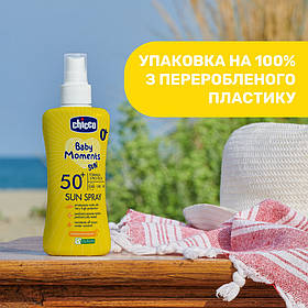 Молочко-спрей сонцезахисне Baby Moments SUN, SPF 50+, 150 мл Chicco