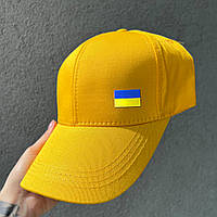 Патриотическая летняя кепка универсальная/ Мужская бейсболка с флагом Украины/ Катоновая женская желтая кепка/