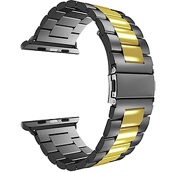 Ремінець Tech Protect Stainless Steel Apple Watch 42/44 mm Чорний із золотим