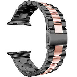 Ремінець Tech Protect Stainless Steel Apple Watch 42/44 mm Чорний із рожевим золотом