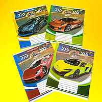 Зошит у лінію, 12 аркушів, кольорова обкладинка, LEADER «Машини»